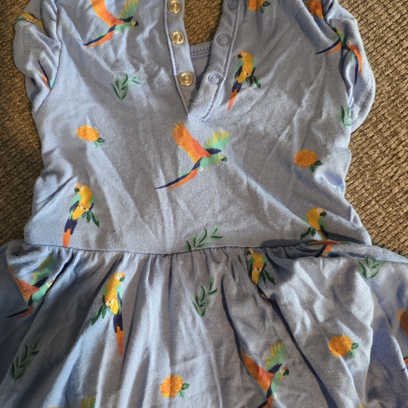 Kyte Baby Twirl Bodysuit Dress In Macaw - 0-3mo - Picture 5 of 7